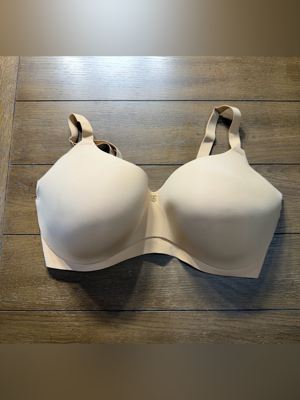 Honeylove CloudEmbrace Wireless Contour T-Shirt Bra Size 40DDD (F) Beige Tan